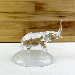 Vtg Crystal D' Arques 24% Lad Crystal Elephant Figurine W/Frosted Base France